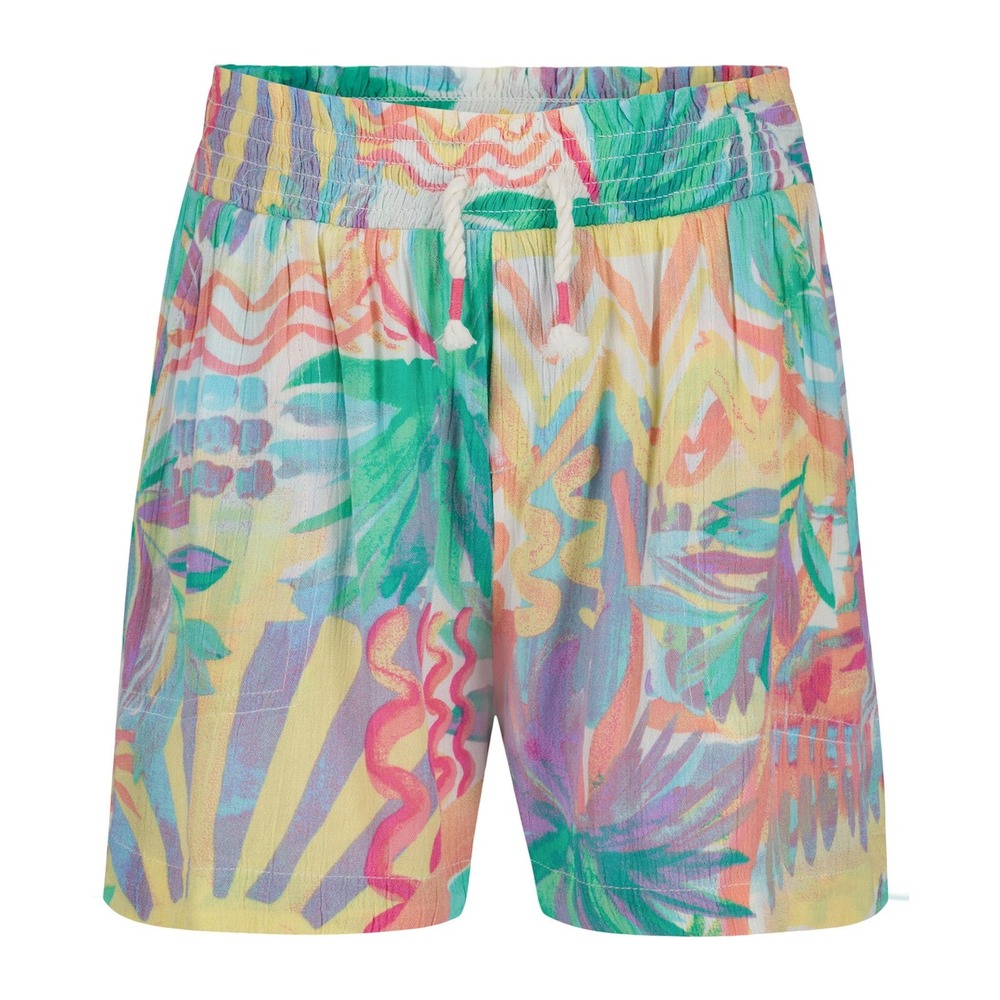 NWT‎ Roxy Girls Soleil Elastic Waist Shorts Coconut Milk Tropical Print M 8/10